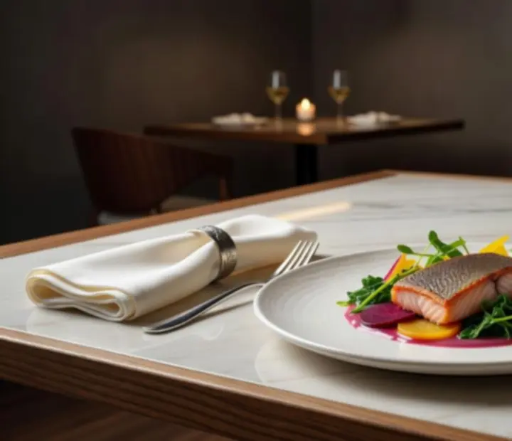Signature modern Australian cuisine presented in an elegant dining room